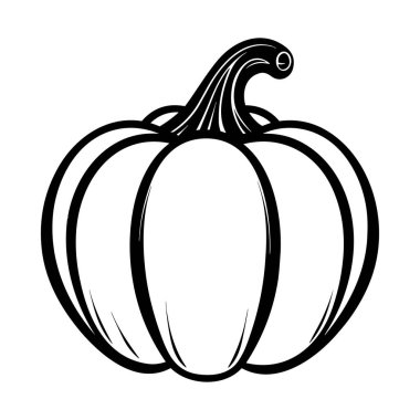This image features a cartoon-style outline of a pumpkin, perfect for seasonal decorations and illustrations celebrating harvest time.
