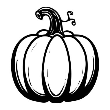 This hand-drawn pumpkin illustration features intricate detailing, making it ideal for autumn themes, Halloween designs, and seasonal decor.