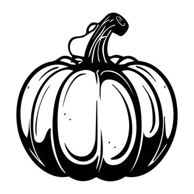 This artwork features a beautifully outlined pumpkin, showcasing smooth textures and curves. Ideal for seasonal projects and celebrations.