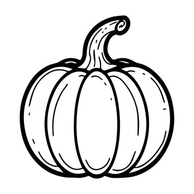 This hand-drawn outline of a pumpkin captures the essence of autumn and Halloween, making it perfect for craft projects and seasonal decorations.