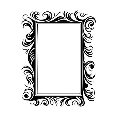 Intricate decorative frame design featuring beautiful swirls and patterns, perfect for enhancing artwork, invitations, and creative projects.