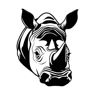 A stunning black and white illustration of a rhinoceros head, capturing the essence of wildlife and the importance of conservation efforts.