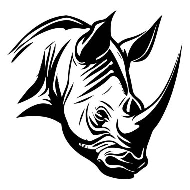 This striking illustration captures the powerful head of a rhinoceros, symbolizing wildlife conservation and the beauty of nature, ideal for educational projects.