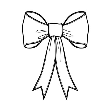 This elegant black and white outline of a classic bow is perfect for various design projects, crafting, and decoration ideas. Ideal for prints!