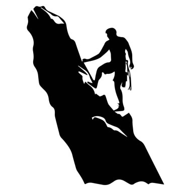 A striking silhouette of a climber scaling a steep rock face, showcasing determination and athleticism in a thrilling outdoor adventure setting.