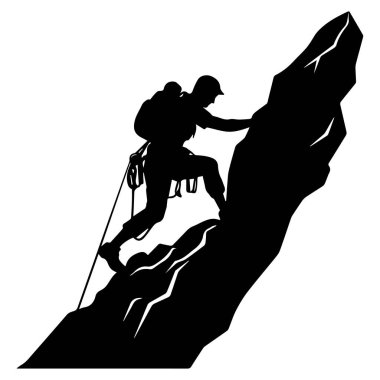 A striking silhouette of a climber conquering a steep rock face, showcasing the spirit of adventure and the incredible effort in outdoor sports.