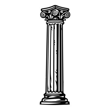 This illustration features a classic architectural column with intricate details, exemplifying elegance and historical significance in design.