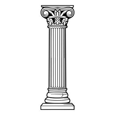 This detailed illustration showcases an ancient Greek column design with intricate features, representing timeless architectural artistry and cultural significance.