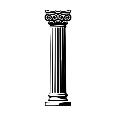This image features an elegant ancient Greek column with intricate details in black and white, showcasing the beauty of classical architecture.