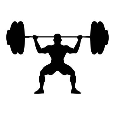 A striking silhouette of a strongman lifting a heavy barbell, capturing the essence of strength and determination in fitness training activities.