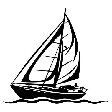 A striking silhouette of a sailboat gliding across calm waters, capturing the essence of adventure and tranquility in nature. Ideal for travel themes.