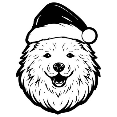 This delightful illustration features a cheerful bear donning a Santa hat, ideal for adding festive charm to holiday-themed projects and decorations.