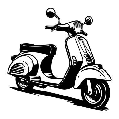 Discover a striking vintage scooter illustration perfect for evoking nostalgia and reflecting urban culture in various design projects.