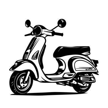 A striking illustration of a classic scooter, embodying retro charm and a sense of adventure in urban environments. Perfect for travel themes.