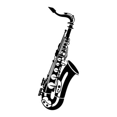 This elegant silhouette of a saxophone captures the essence of music, perfect for projects emphasizing rhythm, jazz, and artistic expression.