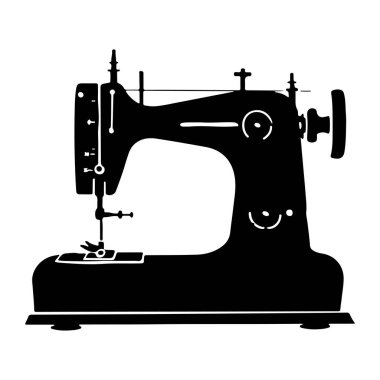 This vintage sewing machine silhouette captures the essence of crafting and creativity, ideal for design needs in textile and fashion projects.