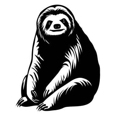 This detailed illustration features a sloth in a relaxed pose, capturing its endearing features, inviting a sense of calm and serenity.