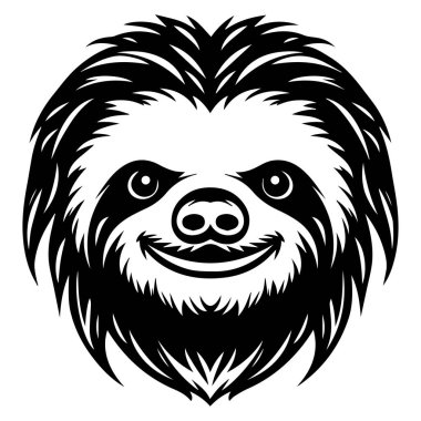 This charming sloth illustration features a playful facial expression and intricate fur detailing, perfect for adding a whimsical touch to projects.