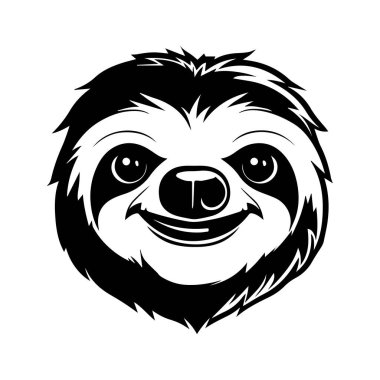 This charming sloth face illustration features a playful expression and a unique design, perfect for art projects or decor. Ideal for animal lovers.