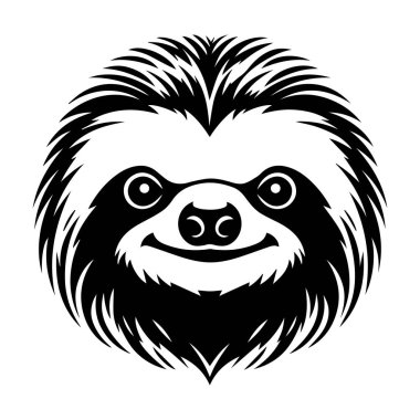 This artistic illustration captures the essence of a sloth's face in a striking minimalist style, perfect for wildlife lovers and creative projects.