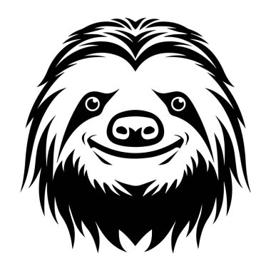 This charming cartoon sloth face illustration features a playful expression, perfect for nature lovers, wildlife enthusiasts, and creative projects.