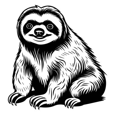 This charming illustration of a sloth offers a playful representation of nature's slowest creature, ideal for nature-themed projects or animal lovers.