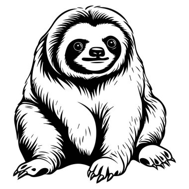 This delightful illustration features a cute sloth sitting comfortably, exuding a cheerful vibe that captures the essence of wildlife appreciation.