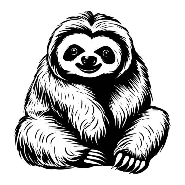 This charming illustration features a cute sloth with a warm smile and fluffy fur. Perfect for projects that celebrate wildlife, nature, and relaxation.