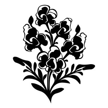 This stunning black-and-white illustration of stylized flowers captures the essence of nature's beauty, perfect for various creative applications.