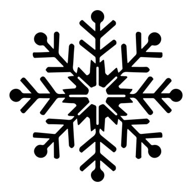 This black snowflake icon features a detailed design that is perfect for winter and holiday themed projects, adding elegance and charm.