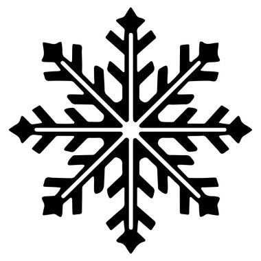 This black snowflake icon features an elaborate design perfect for winter themes and seasonal projects. Its sleek style can enhance various crafts.