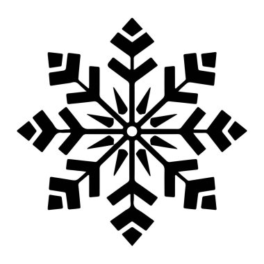 This black snowflake icon offers a unique geometric design, perfect for winter and holiday-themed projects, adding a touch of elegance.