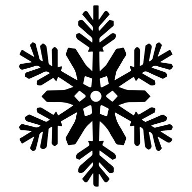 This detailed black snowflake design exemplifies the beauty of winter with its intricate symmetry, perfect for seasonal artwork and decoration.