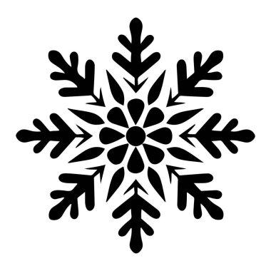 This elegant black snowflake design captures the essence of winter with its intricate patterns and shapes, ideal for seasonal decorations.