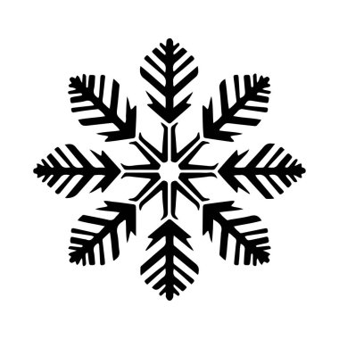 This captivating abstract black snowflake features intricate leaf patterns, perfect for winter themes, seasonal decorations, or artistic projects.
