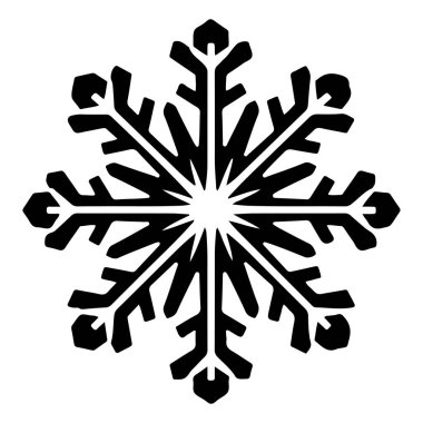 This intricate black snowflake design captures the essence of winter with its geometric patterns and unique beauty, perfect for artistic projects.
