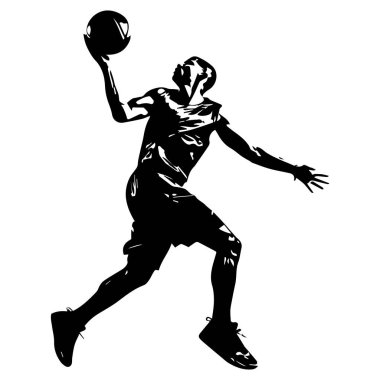 A striking silhouette captures the essence of a basketball player performing an incredible jump shot, showcasing athletic prowess and dynamic energy.