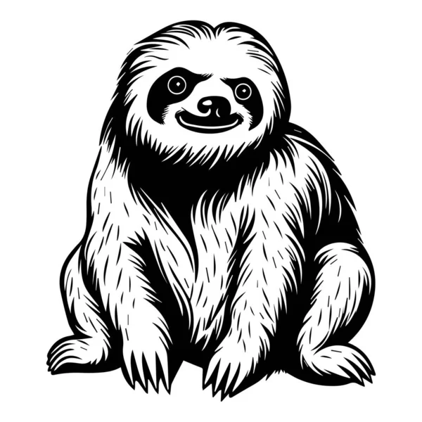 This charming sloth illustration showcases a happy animal in a playful pose. Ideal for nature-themed projects, this graphic captures warmth and tranquility.