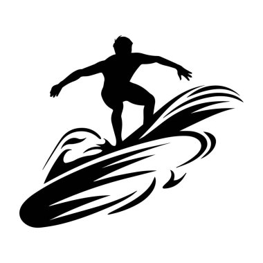 This striking silhouette showcases a surfer skillfully riding a wave, embodying adventure and freedom in a minimalist ocean scene.