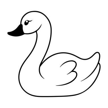 This elegant outline of a swan captures the grace and beauty of this water bird in a minimalist design, perfect for artistic projects.