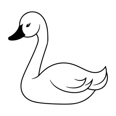 This elegant illustration presents a side view of a duck, showcasing smooth lines and a minimalist design. Perfect for nature-themed projects.