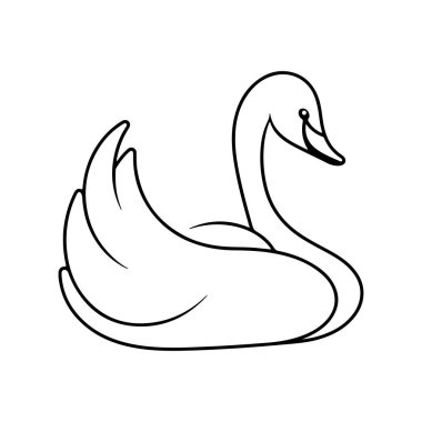 This minimalist line art illustration of a swan captures the essence of tranquility and beauty in nature, perfect for various design projects.
