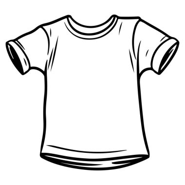 This image features a simple sketch of a classic short-sleeve t-shirt, ideal for fashion designers and illustrators seeking basic templates.