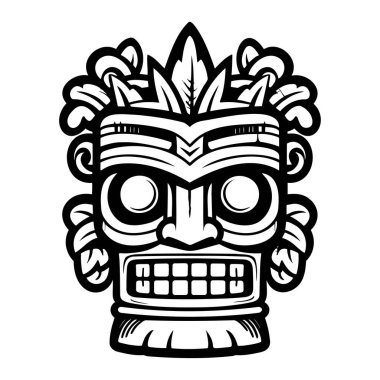 This captivating tribal mask features intricate patterns and vivid expressions, perfect for artistic or cultural projects. Ideal for enhancing design aesthetics.