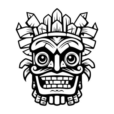 Elegant and striking tribal mask illustration featuring intricate details, perfect for representing culture, identity, and artistic style.