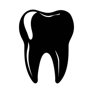 This minimalistic black and white illustration of a tooth captures essential dental health concepts. Ideal for dentistry, care, and hygiene topics.
