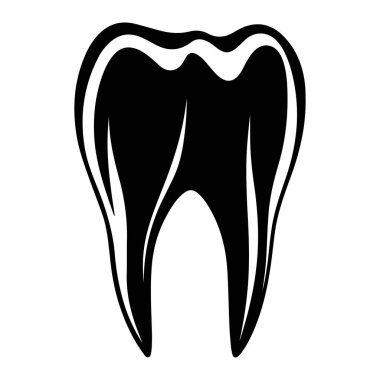 This artistic black and white graphic of a tooth symbolizes dental health and hygiene. Ideal for healthcare, education, or dental care themes.