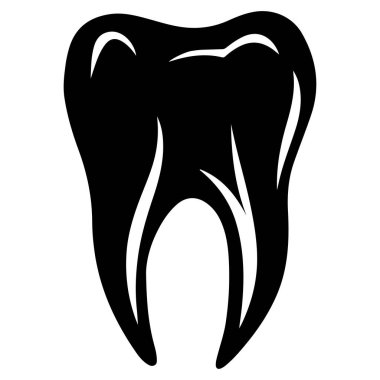 This artistic black and white illustration of a tooth symbolizes dental health and hygiene, ideal for promoting dental care and services.