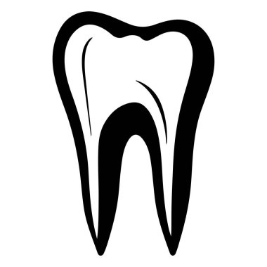 This sleek and modern illustration of a single tooth symbolizes dental health and hygiene, ideal for educational or professional use in healthcare.