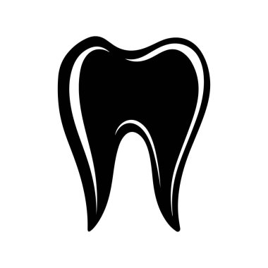 This graphic features a simple tooth icon with smooth lines, ideal for dental care themes, healthcare projects, and educational materials.